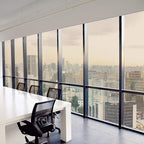 WPCTEV One Way Mirror Window Film Daytime Privacy Heat Control Film Solar Film Non-Adhesive Window Tint for Home and Office Brown & Silver 6 Mil 23.6 Inch x 13.1 Feet