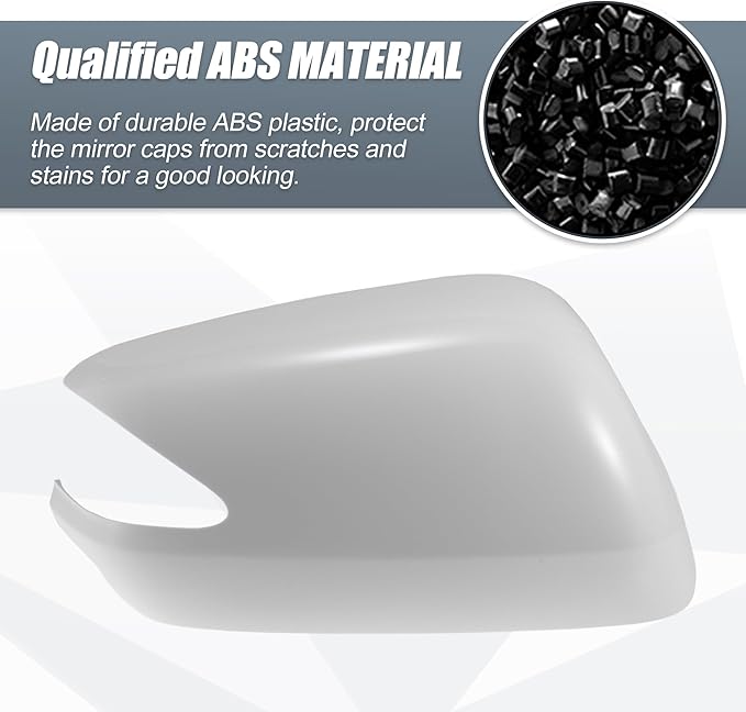 X AUTOHAUX Car Rear View Right Passenger Side Mirror Cover Cap Replacement White for Honda Fit 2009-2013 Fits W/Turn Signal Models Mirror Guard Covers Exterior Decoration Trims