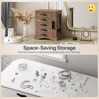 HOOBRO Jewelry Box for Women, Jewelry Organizer with Arc-Shaped Bottom, Wooden Jewelry Box, Side Transparent Window, Vertical