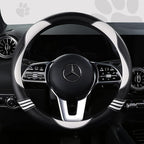 HighnessHwoo Car Steering Wheel Covers for Women Girl Padded Carbon Fiber PU Leather Cute Cartoon Auto Interior Accessories f