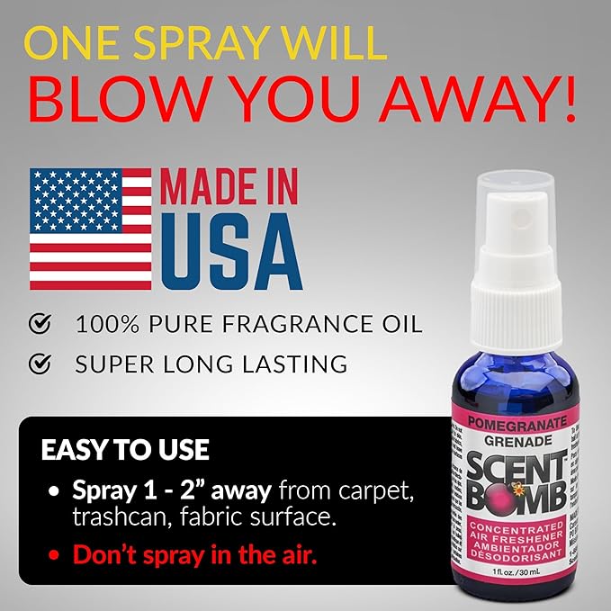 Scent Bomb Air Freshener Spray, Long-Lasting Odor Eliminator - Effective Deodorizer for Home & Car, Fresh Room Spray for Kitc