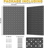 Ultrawall Metal Pegboard Panels, Pegboard Wall Organizer, Black Peg Boards for Wall, Garage Tool Storage Organization, 12"X16