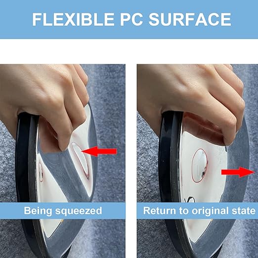 18" Convex Mirror for Pole, 18 Inch Orange Driveway Traffic Mirror for Blind Spot, Wide View Security Mirrors for Warehouse, Garage, Office Indoor Outdoor