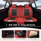 Coverado Car Seat Covers Front Set, Luxury Nappa Leather Seat Covers Universal Fit Waterproof Non-Slip Breathable Automotive 