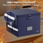ENGPOW 5200°F File Box Fireproof Document Box with Lock,Heat Insulated Collapsible File Storage Organizer Box with Handle,Por