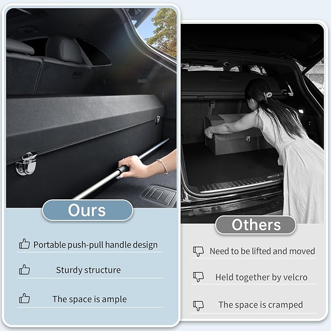 Car Trunk Organizer for Honda CR-V 2017-2022, Collapsible Sturdy Trunk Storage Container with Lid and Handle Large Leather Car