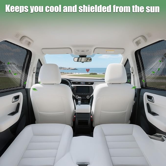 ZATOOTO Car Window Shades for Ford F150 2016-2024, 4 Pack F150 Sun Shade Side Window, Breathable Mesh Car Window Screen for Camping Napping Baby UV Protection