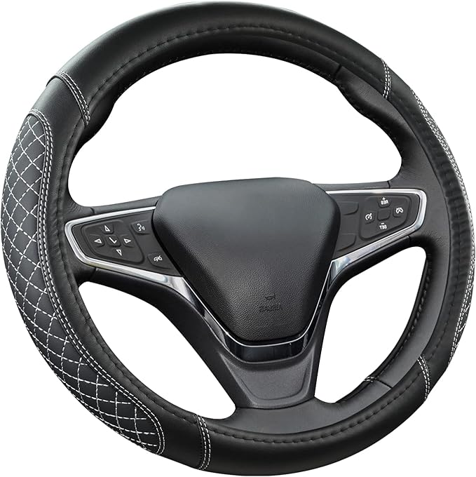 West Llama Customized Auto Car Steering Wheel Cover for Chevy Silverado,Tahoe,Equinox,Traverse,Trailblazer,Colorado(Diamond Q