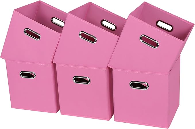 Black Fabric Cubby Storage Bins,13x13x13 Inches ,Cube Organizer Bin Foldable Storage Boxes with Dual Handles Fabric Organizer