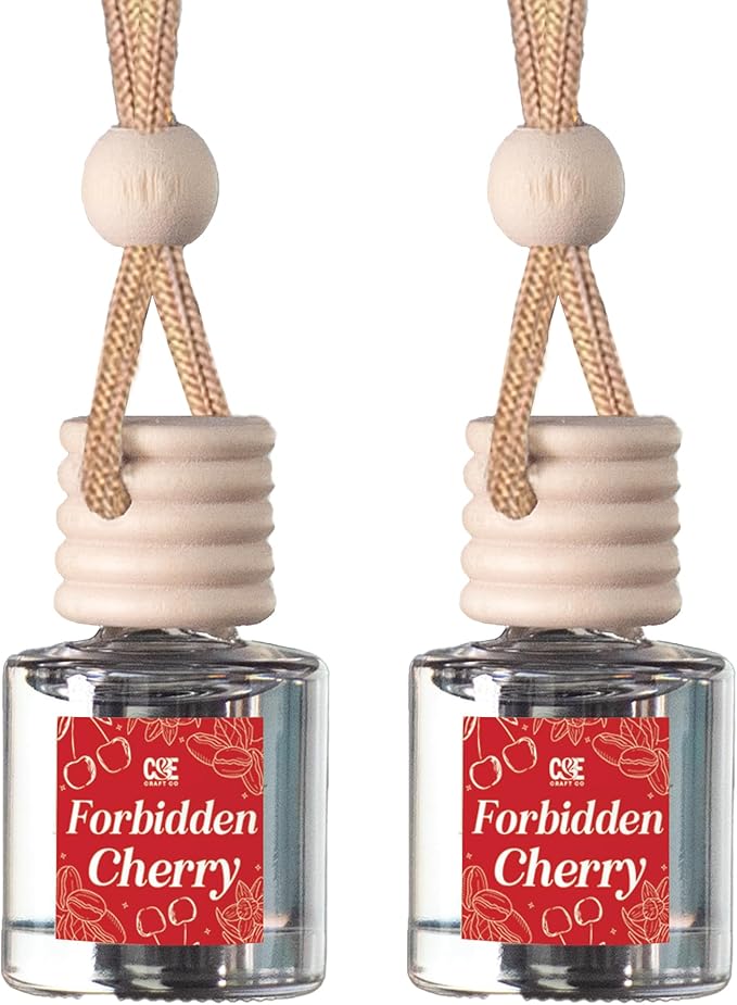 C&E Craft Co Hanging Car Air Freshener Diffuser 2 Pack, Long Lasting Fragrance Oil Car Freshener, Glass Bottle Auto Air Fresh