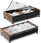 Under Bed Storage with Wheels Vintage Brown-2pack and Walnut 2pack