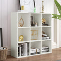 OSCHF 9-Cube Storage Shelf Bookcase - Wooden 3-Tier Floor Standing Open Bookshelf for Home and Office, Display Cabinet, Warm 