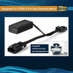 Plug & Play Dashcam Power Adapter (5-pin Type F) Compatible with Ford 2020-2026 Mustang Mach-E, Bronco Sport, Explorer Edge, 