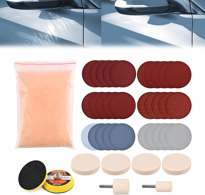 Glass Polishing Kit, 39Pcs/Set Glass Scratch Remover, Deep Scratch Window Repair Tool, Window Windscreen Repair Kit with Ceri
