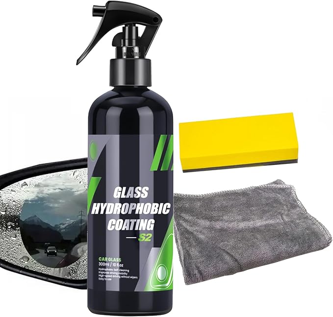 Car Glass Coating – Rainproof Agent, Hydrophobic Spray | Windshield Protector, Water Repelling Agent, Rain Guard Spray, Car C