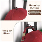 Keebofly Wall Hat Rack with Shelf, Multi-function Baseball Cap Organizer & Holder with 12 Hooks，Displays & Stores 60+ Caps, M
