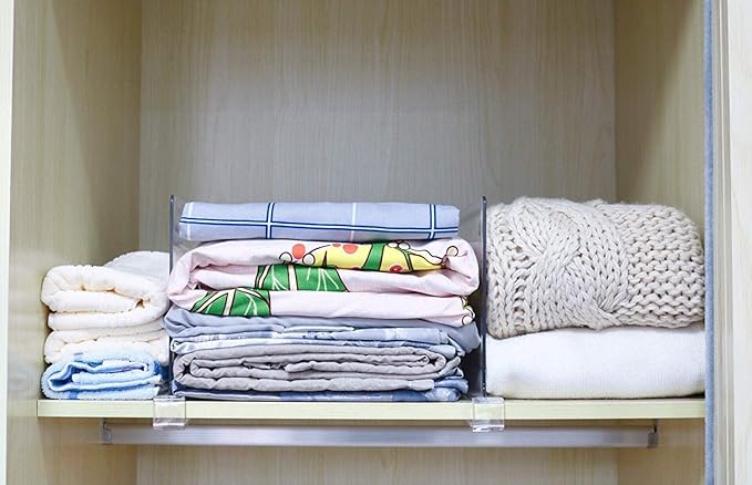 CY craft Shelf Dividers for Closets, 8PCS Clear Acrylic Shelf Divider for Wood Shelves and Clothes Organizer/Purses Separator