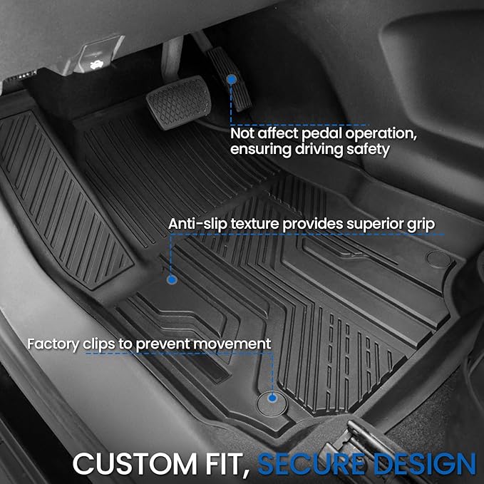 Floor Mats & Cargo Mat & Backrest Mat for 2018-2024 Chevy Equinox/GMC Terrain, All Weather TPE Car Floor Liners Trunk Mat Accessories for Chevrolet Equinox
