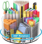 Rotating Markers Organizer for Kids, Acrylic Lazy Susan Organizers for Desks, 360 Degree Spinning Pencil Holders Pen Holders,