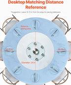 VEVOR 30 in Glass Lazy Susan Turntable, Tempered Glass Dining Table Centerpiece with 6 Rotating Wheels, 360° Smooth and Silen