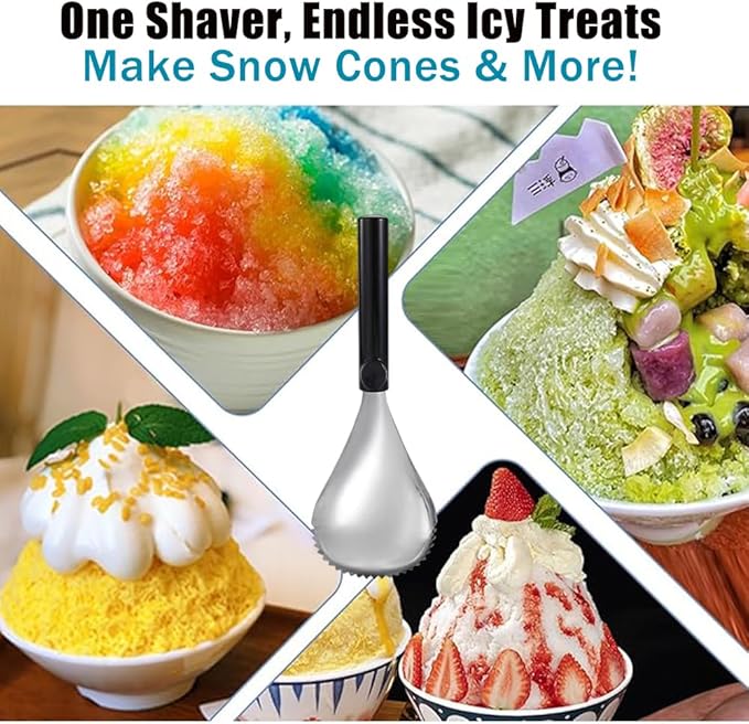 Serrated Ice Crusher Spoon,Multipurpose Metal Ice Scoop Ice Cream Scoop for Smoothies Shaved Ice Frozen Cocktails,Fruit Corer Scraper Pumpkin Scooper Tool