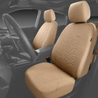 CAR PASS Car Seat Covers Two Front Only for Car, 3D Tyre Print Automotive Interior Covers, Airbag Compatible, Quick Setup Uni