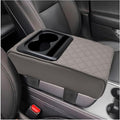 Car Center Console Armrest Pillow, Memory Foam Auto Armrest Box Cover with Cup Holder & Phone Holder, Waterproof Leather Arm Rest Protector Cushion, Interior Car Accessories (Diamond, Gray)