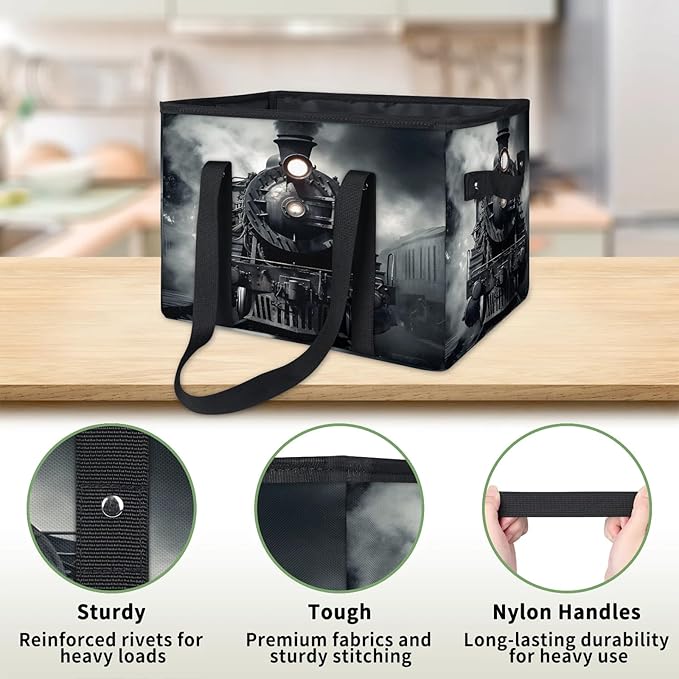 Reusable Grocery Bag Foldable Shopping Tote Bag with Handles Reusable Shopping Bags Large Kitchen Grocery Bags