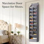 Lifewit 10 Tier Over the Door Shoe Organizer with 19 Large Deep Pockets, Fabric Hanging Shoes Shelf for Closet, Dorm Storage,