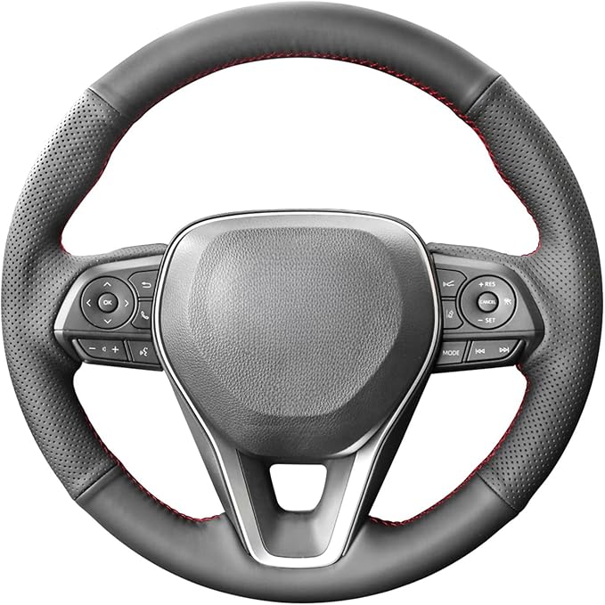 MEWANT Breathable Black Microfiber Leather DIY Car Steering Wheel Cover for Toyota Camry 2018-2019 / Toyota Avalon 2019 / Toyota Corolla 2019-2020 / Toyota RAV4 2019 Steering Wheel Accessories