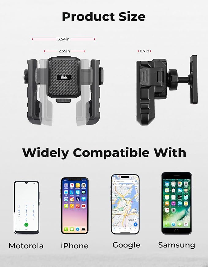KEMIMOTO Magnetic Golf Cart Phone Holder, Tractor Phone Mount Compatible with Kubota Tractor, EZGO, Club Car, 360° Rotatable Golf Phone Caddy for iPhone/Galaxy/Google Pixel & More Cellphone