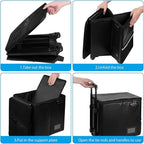 Fireproof File Box with Wheels, Collapsible Rolling Fireproof Document Bag with Lock, Fireproof Box with Handle & Casters, Mo