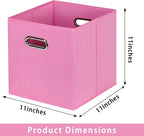 Fabric storage bins Cubes, Fabric Cube Organizer with Handle, Foldable Cube Bins for Cloth or Accessary Storage, 11x11x11, Se
