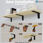 Floating Shelf Board for Wall 5/8" – No Brackets – 36" L x 10" W x 0.6" T Lite Oak Melamine Wood Floating Shelves for Bathroo