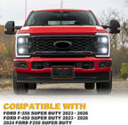 Lower Front License Tag Plate Bracket Compatible with Ford F250 F350 F450 F550 Super Duty 2023 2024 2025 2026, Black Bumper W