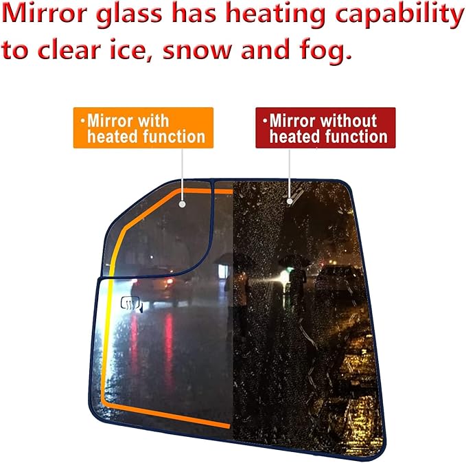 Driver Side Heated Mirror Glass Replacement For Ford F150 2015 2016 2017 2018 2019 2020 - for Ford F150 Power Side Mirror with Rear Holder