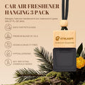 Car Air Freshener Hanging, 3 Pcs Teakwood Mahogany, Sandalwood & Oud, Cedarwood & Cypress, Wooden Scent Air Fresheners Diffus
