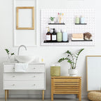 Lineshading 4 Pcs Pegboard Shelves, 7X 3'', 10 x 4'', 12 x 5 Inch, 14 x 6 Inch Metal Shelf Brackets Pegboard Tray Accessories