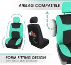 FH Group Car Seat Covers Full Set Cloth - Universal Fit,Automotive SeatCovers,Low Back Front SeatCovers,Airbag Compatible,Spl
