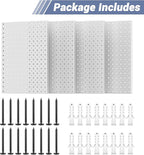 WALMANN 4-Pack 12"x16" Metal Pegboard Panels for Garage, Tool Organizer Pegboard for Pegboard Hooks - Compatible with 1/8" & 