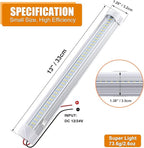 CZC AUTO Led Light Strip 12V/24V 13" Led Light Bar LED Interior Light with ON/Off Switch 108 LEDs Strip Light for Van Lorry RV Motorhome Truck Trailer Cabinet Camping, 4 Pack
