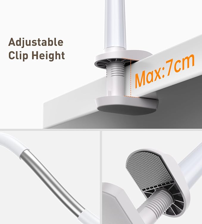 Magnetic Gooseneck Phone Holder Mount for iPhone 17/16/15/14/13/12 - Magnetic Stand Tabletop Clamp 360°Rotation Adjustable for Office/Home Compatible with iPhone 17 16 15 14 13 12 Mini Plus Pro Max