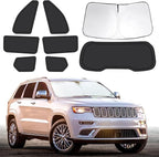 8pcs Car Window Shades for Jeep Grand Cherokee 2022-2025(NOT for Grand Cherokee L&Cherokee), Full Car Window Covers for Privacy, Rear Windshield Side Windows Sunshades to Block UV and Protect Privacy