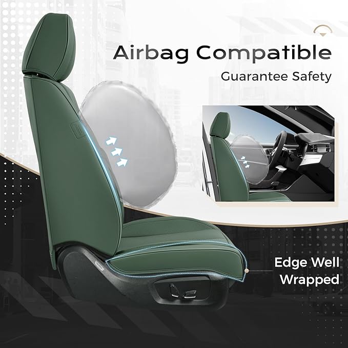 Coverado Seat Covers, Car Seat Covers Front Seats, Car Seat Cover, Car Seat Protector Waterproof, Car Seat Cushion Nappa Leat