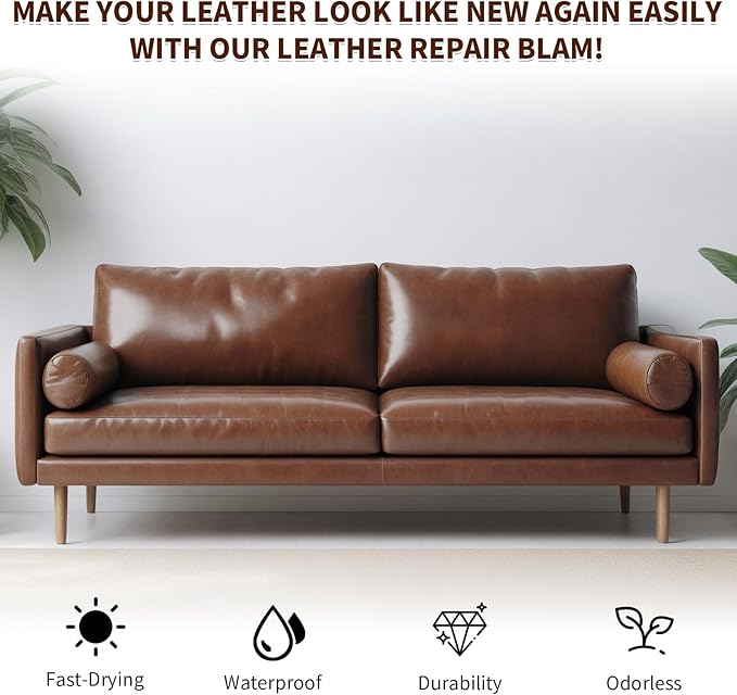 Medium Brown Leather Recoloring Balm with 100ml Mink Oil,Leather Couch Scratch Remover,Leather Repair kit for Vinyl Furniture