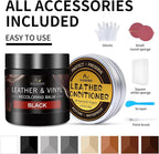 Leather Recoloring Balm with 100ml Mink Oil, Black Leather Repair Kit and Scratch Remover for Furniture, Car Seats, Sofas, Dy