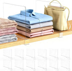 12 Pack Closet Shelf Dividers Organizer Purse Clothes Organization Acrylic Clear Tall Divider Separators for Wood Wire Thick 