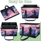 Reusable Grocery Bags Heavy Duty Shopping Bags Foldable Large Tote Bags with Long Handles & Hard Bottom