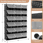 ROJASOP Portable Shoe Rack Organizer, 72 Pairs Covered Shoe Rack Shoe Organizer for Closet Entryway 12-Tier Shoe Storage Cabi