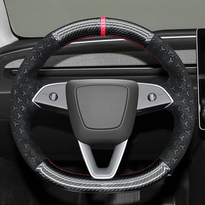 MEWANT DIY Stitching Steering Wheel Cover Wrap for Tesla Model 3 Highland 2023-2025/Model Y 2025 Highland for Tesla Model 3/Model Y Accessories